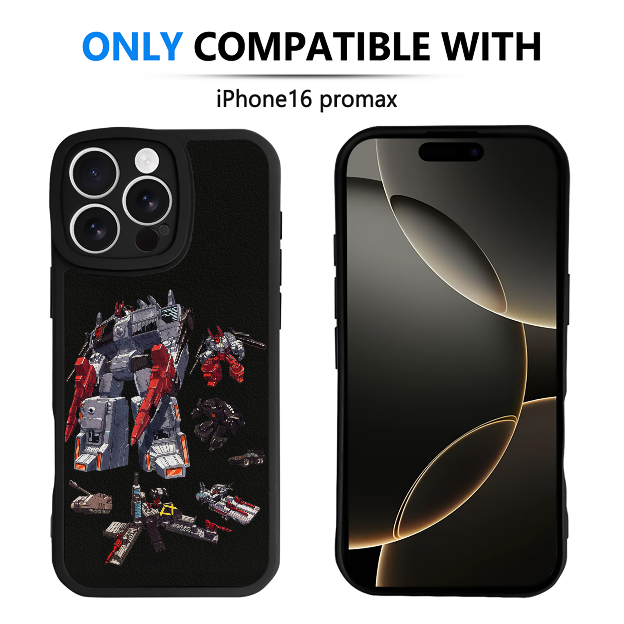 （画像用） Transformers トランスフォーマー 【iPhone 16シリーズ対応】シリコンスマホケース（レザー調） 材質：シリコン
